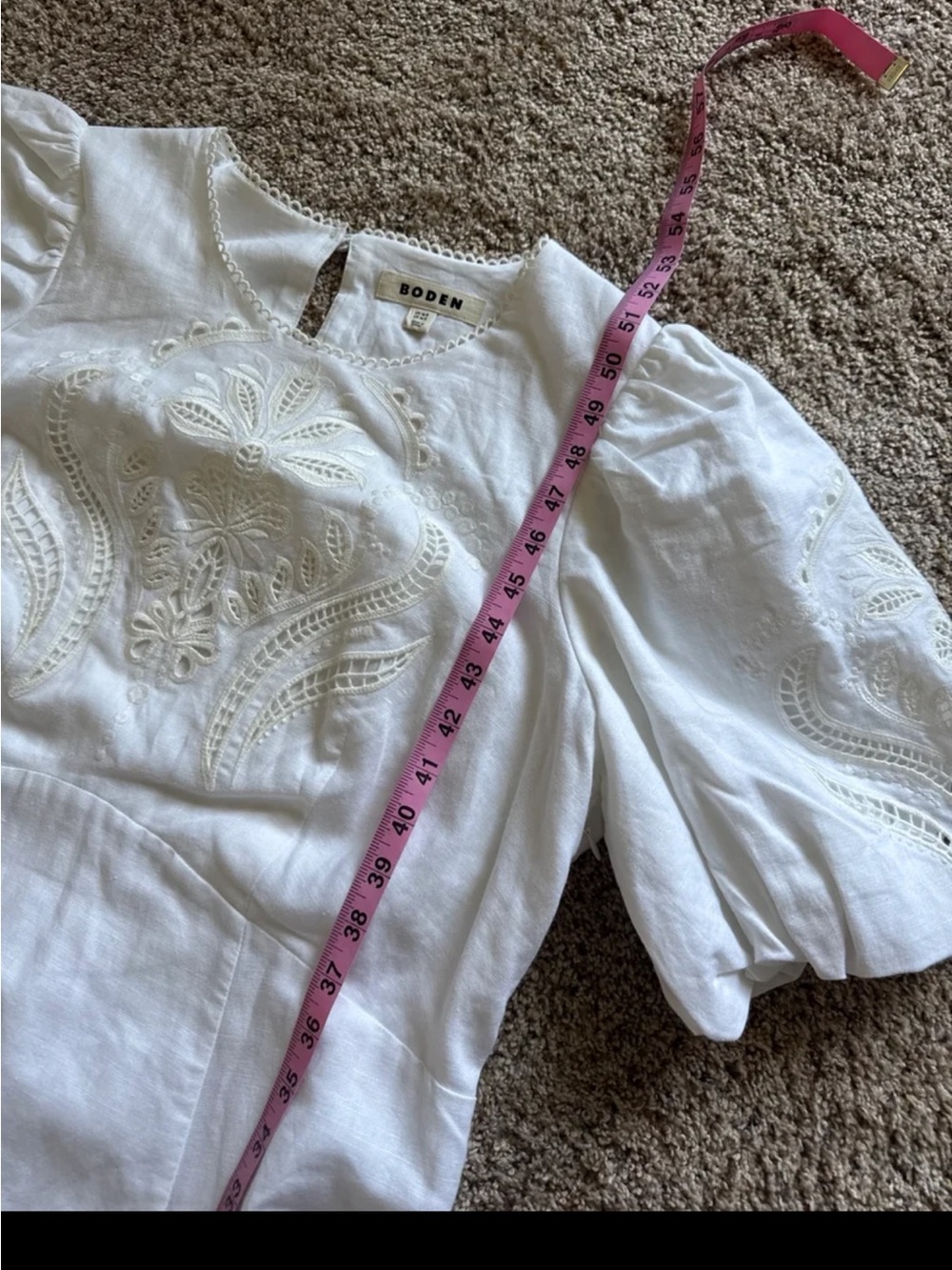 BODEN Empire Broderie Tea Dress in White size 14 - Picture 12 of 12
